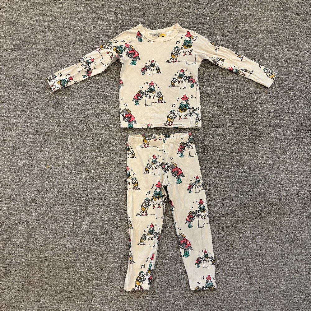 Toddler Pajamas - Music Themed - Long Sleeves / Long Pants - Guitar - Size 4